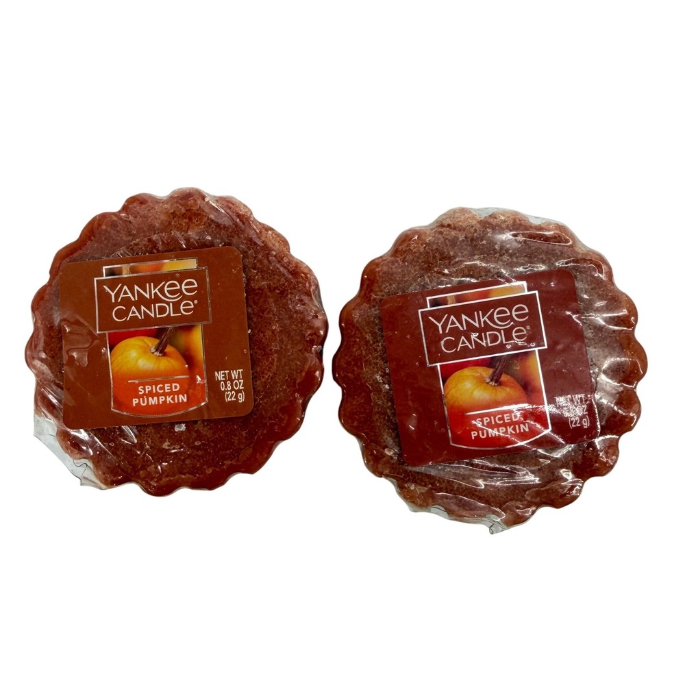 NEW Yankee Candle Disc. Spiced Pumpkin Wax Melt Tart 0.8oz‎ Lot of 2 Orange Fall